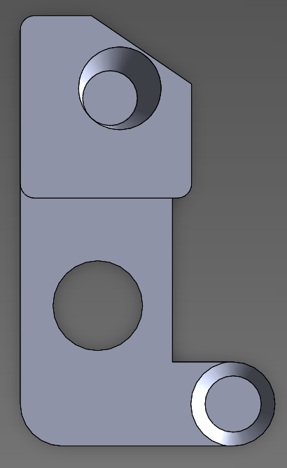 Detail view of the mechanical component CAD model